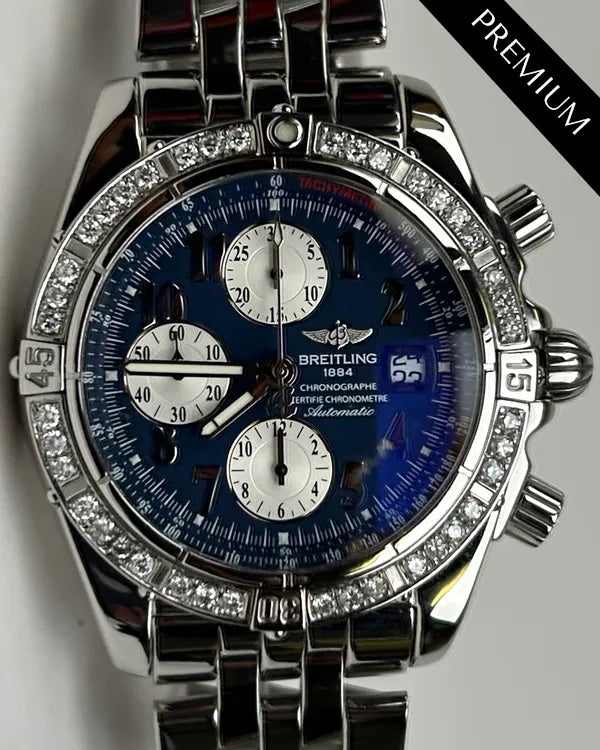 Breitling Chronomat Evolution 44MM Blue Dial Steel Bracelet (A13356)