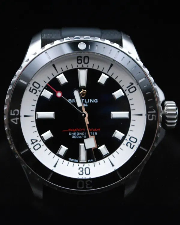 2022 Breitling Superocean 42MM Black Dial Rubber Strap (A17375)