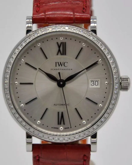 IWC Schaffhausen Portofino 37MM Silver Dial Leather Strap (IW458109)