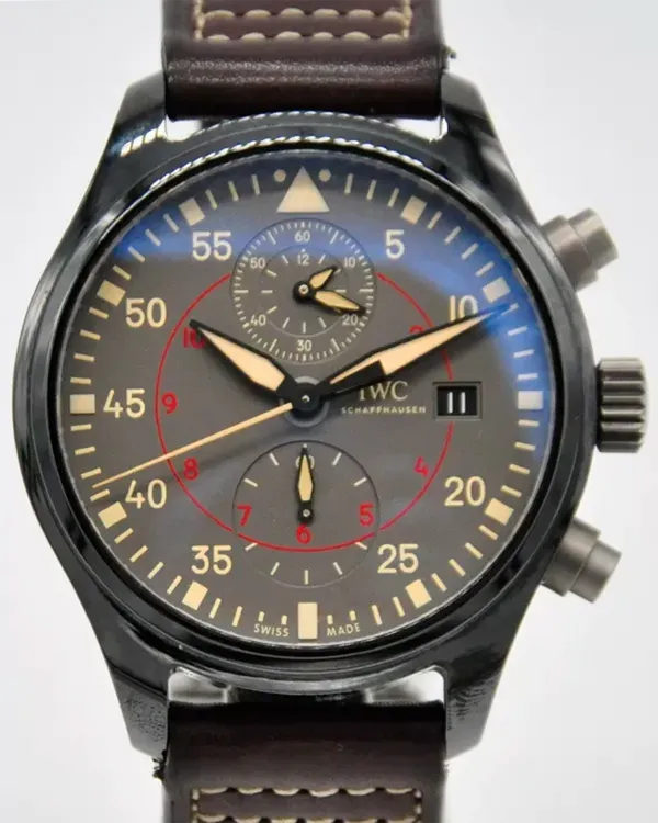 2017 IWC Schaffhausen Pilot Top Gun Miramar 44MM Grey Dial Leather Strap (IW389002)