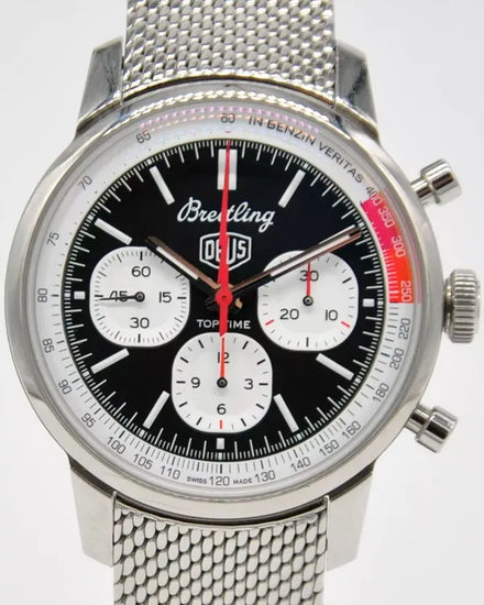 Breitling Top Time B01 Deus 41MM Black Dial Steel Bracelet (AB01765A1B1A1)