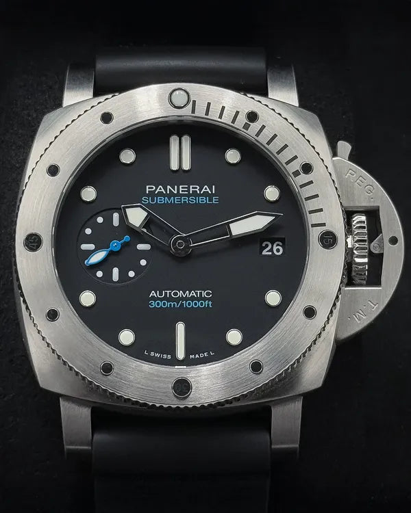 2022 Panerai Submersible 42MM Black Dial Rubber Strap (PAM00973)