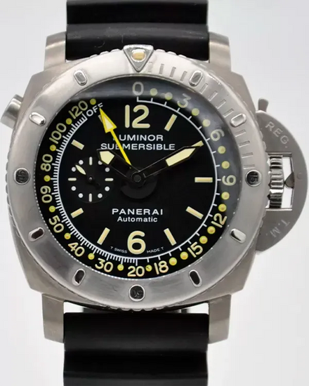 Panerai Luminor Submersible 1950 Depth Gauge 47MM Black Dial Rubber Strap (PAM00193)