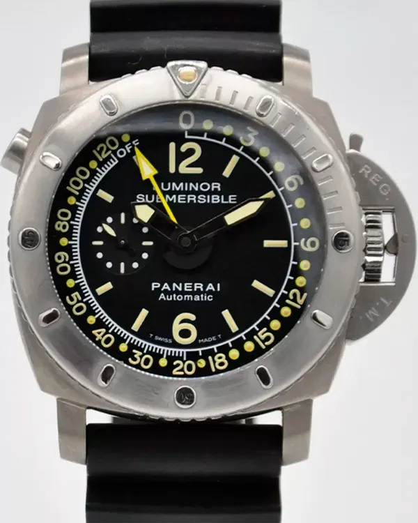 Panerai Luminor Submersible 1950 Depth Gauge 47MM Black Dial Rubber Strap (PAM00193)