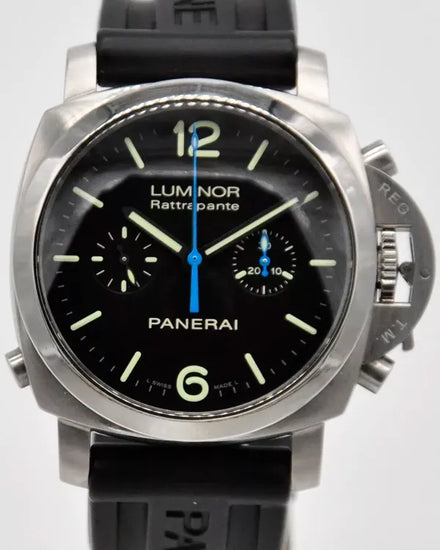Panerai Luminor Rattrapante L.E. 44MM Black Dial Rubber Strap (PAM00362)