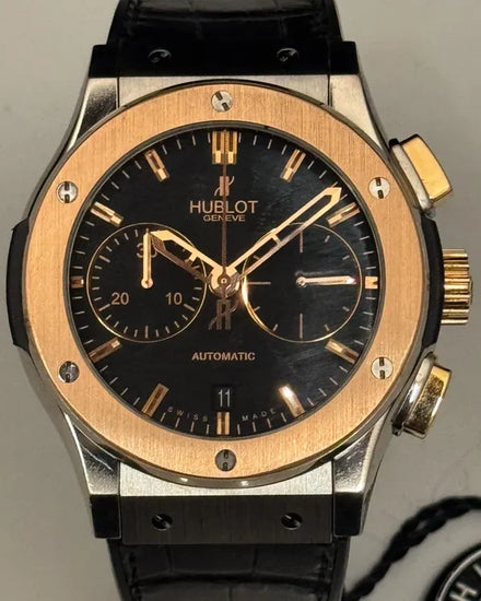 Hublot Classic Fusion Chronograph 45MM Black Dial Leather Strap (521.NO.1180.LR)