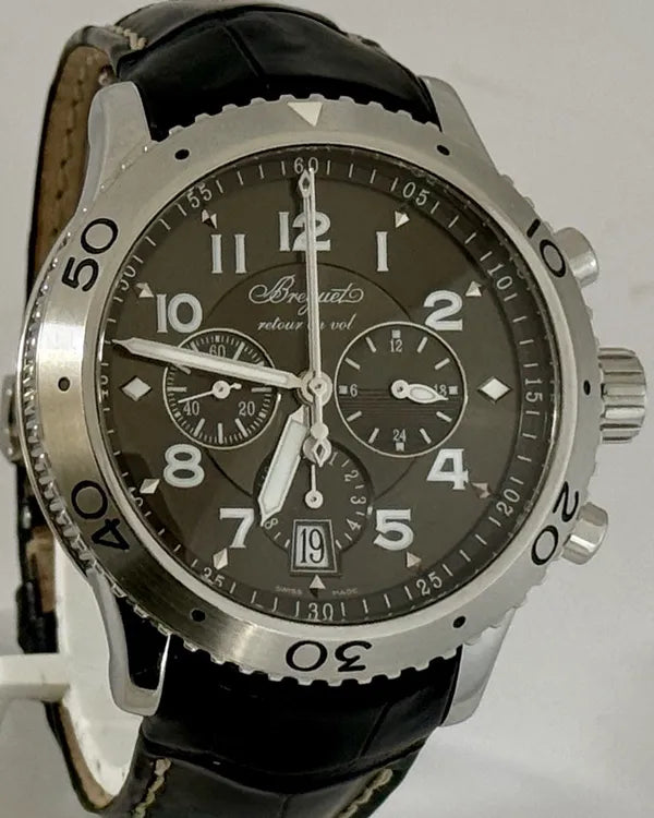 Breguet Type XXI Flyback Chronograph 42.5MM Grey Dial Rubber Strap (3810ST)