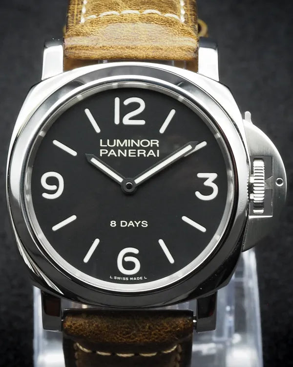 2017 Panerai Luminor Base 8 Days 44MM Black Dial Leather Strap (PAM00560)