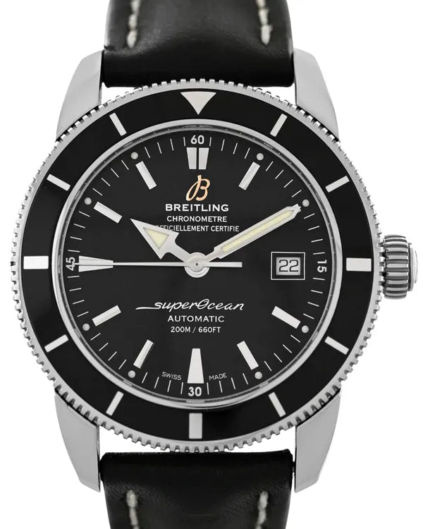 Breitling Superocean Heritage 42MM Black Dial Leather Strap (A17321)