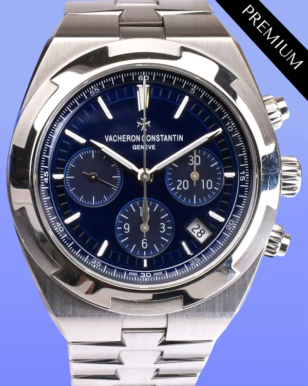 No Reserve - 2019 Vacheron Constantin Overseas Chronograph 42.5MM Blue Dial Steel Bracelet (5500V/110A-B148)