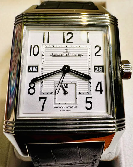 2011 Jaeger-LeCoultre Reverso Squadra Hometime 35MM White Dial Leather Strap (230.8.77)