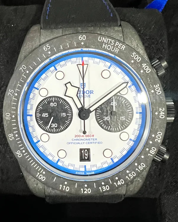 2025 Tudor Black Bay Chrono "Carbon 25" L. E. 42MM White Dial Rubber Strap (79377KN)