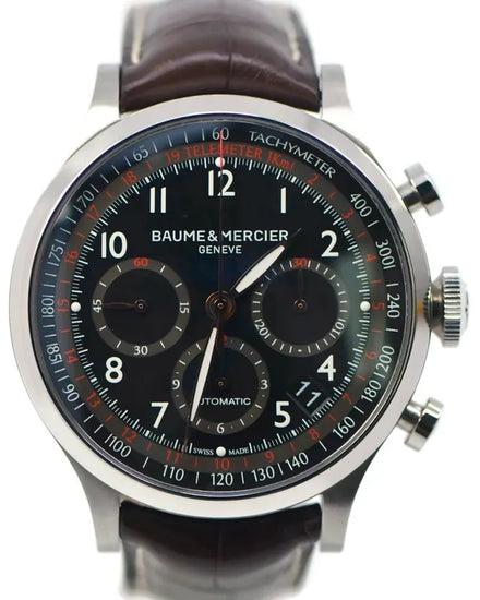 Baume & Mercier Capeland 44MM Black Dial Leather Strap (M0A10067)
