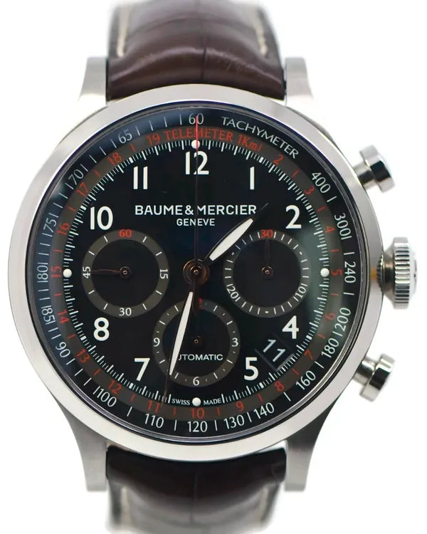Baume & Mercier Capeland 44MM Black Dial Leather Strap (M0A10067)