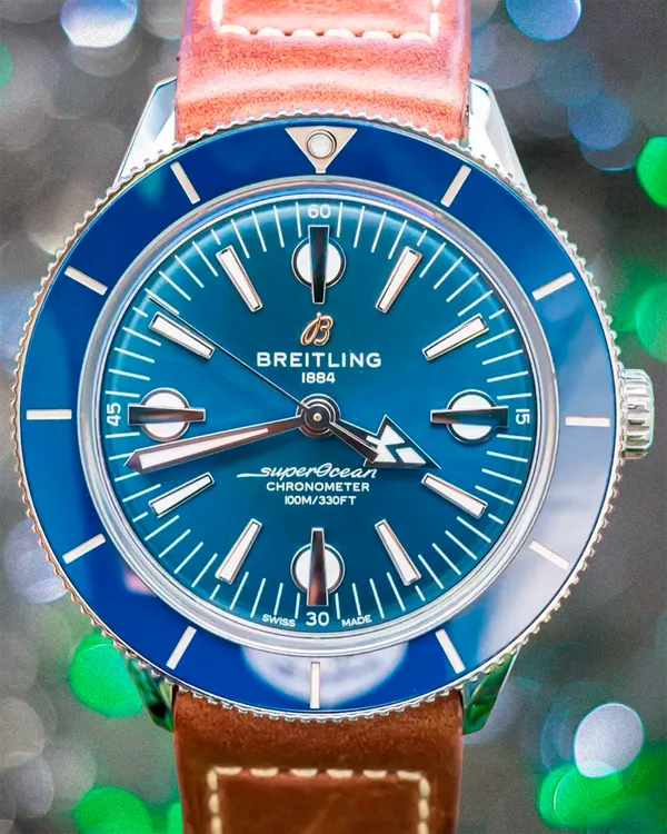 2021 Breitling Superocean Heritage '57 42MM Blue Dial Leather Strap (A10370161C1X2)