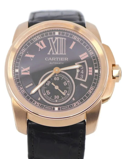Cartier Calibre De Cartier 42MM Brown Dial Leather Strap (W7100007)