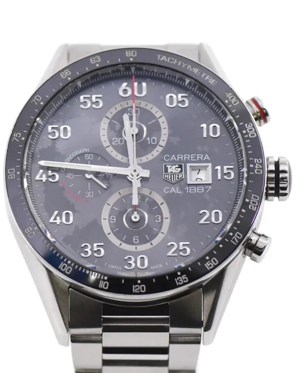 Tag Heuer Carrera Chronograph Calibre 1887 43MM Grey Dial Steel Bracelet (CAR2A11.BA0799)