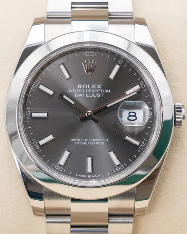 2025 Rolex Datejust 41MM Rhodium Dial Oyster Bracelet (126300)