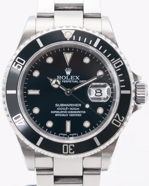 Rolex Submariner Date 40MM Black Dial Oyster Bracelet (16610)