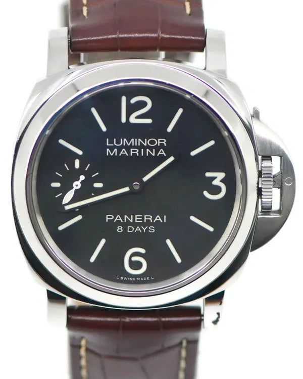 2020 Panerai Luminor Marina 8 Days 44MM Black Dial Leather Strap (PAM00510)