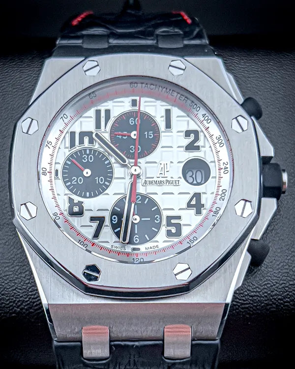 2012 Audemars Piguet Royal Oak Offshore Chronograph 42MM White Dial Leather Strap (26170ST.OO.D101CR.02)