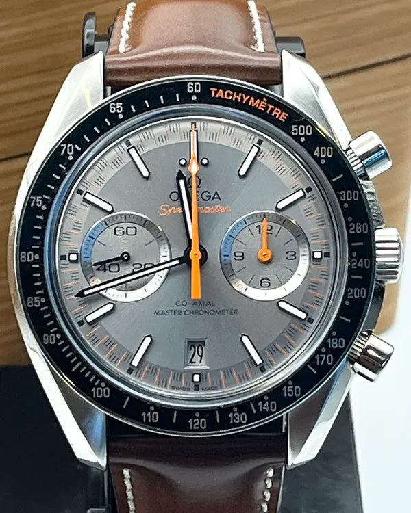 2022 Omega Speedmaster Racing 44.25MM Grey Dial Leather Strap (329.32.44.51.06.001)