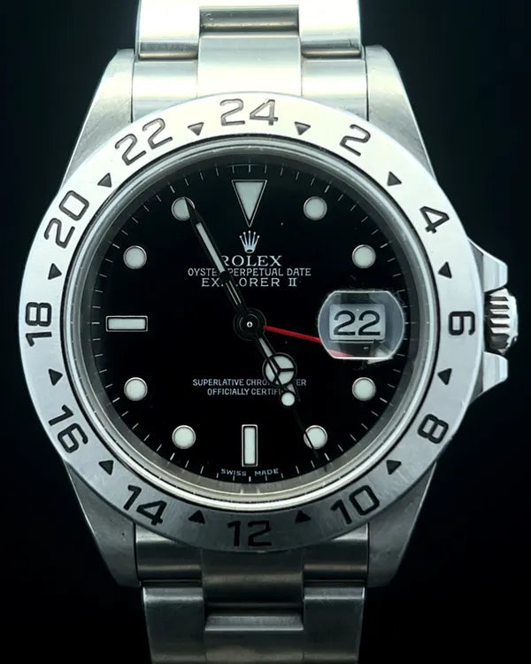 No Reserve - Rolex Explorer II 40MM Black Dial Oyster Bracelet (16570)