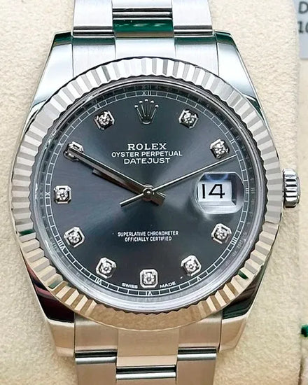 2017 Rolex Datejust 41MM Rhodium Dial Oyster Bracelet (126334)
