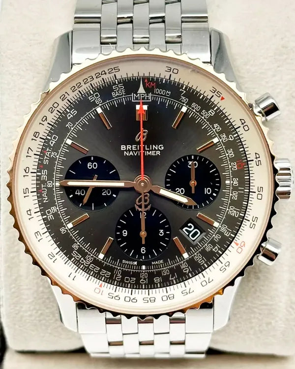 2018 Breitling Navitimer 1 B01 Chronograph 43MM Grey Dial Steel Bracelet (UB0121)