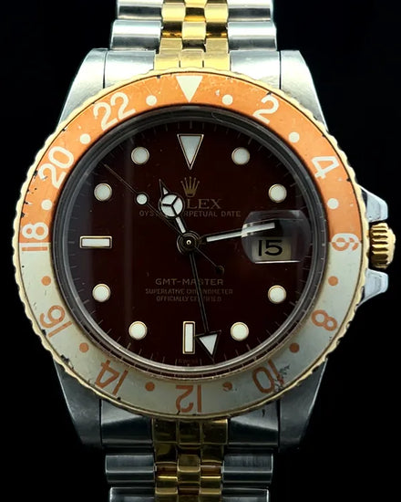 Rare Rolex GMT-Master 40MM Brown Dial Two-Tone Jubilee Bracelet (16753)