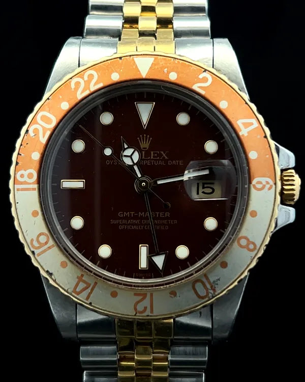 Rare Rolex GMT-Master 40MM Brown Dial Two-Tone Jubilee Bracelet (16753)