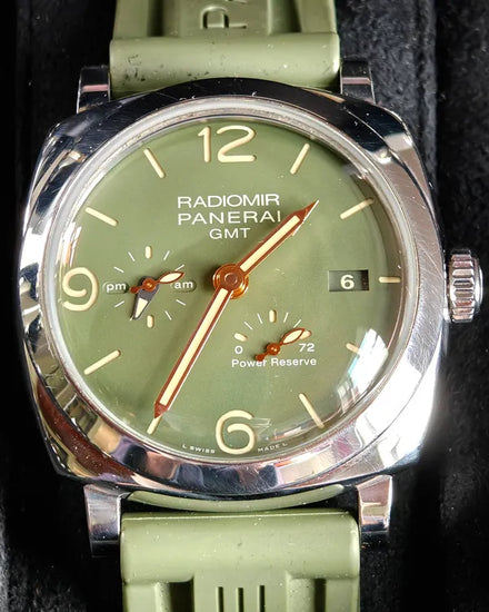 2019 Panerai Radiomir 1940 3 Days GMT L.E. 45MM Green Dial Rubber Strap (PAM00999)
