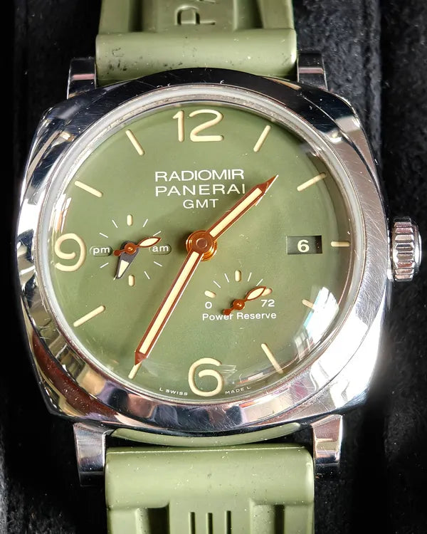 2019 Panerai Radiomir 1940 3 Days GMT 45MM Green Dial Rubber Strap (PAM00999)
