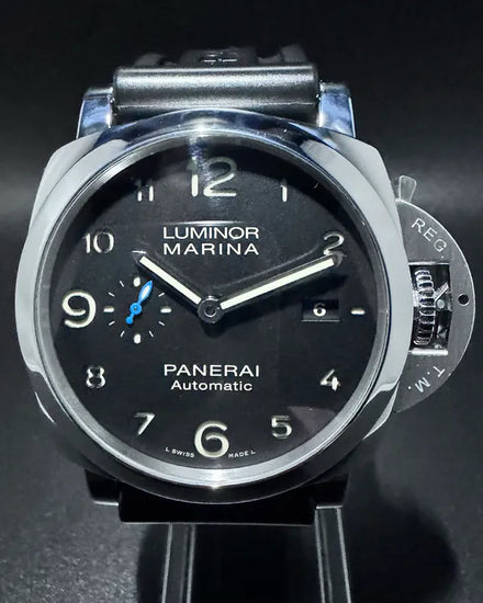 2018 Panerai Luminor Marina 1950 3 Days 44MM Black Dial Rubber Strap (PAM01359)