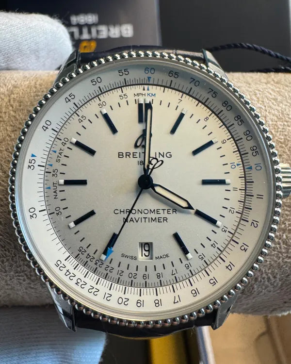 2024 Breitling Navitimer L. E. 41MM White Dial Leather Strap (A173263A1G1P1)