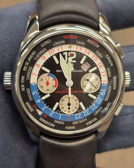 2006 Girard Perregaux World Time "America's Cup Oracle BMW" L.E. 43MM Black Dial Rubber Strap (49800.0.21.6656A)