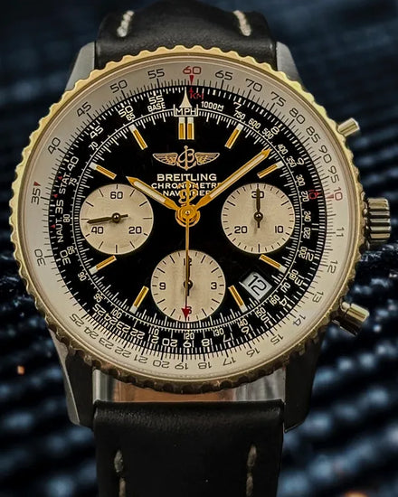 Breitling Navitimer 42MM Black Dial Leather Strap (D23322)