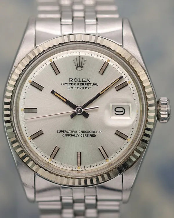 1971 (2.6 Mill Serial) Rolex Datejust 36MM Silver "Staple" Dial Jubilee Bracelet (1601)