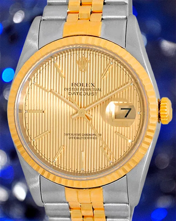 Rolex Datejust 36MM "Tapestry" Champagne Dial Two-Tone Jubilee Bracelet (16233)