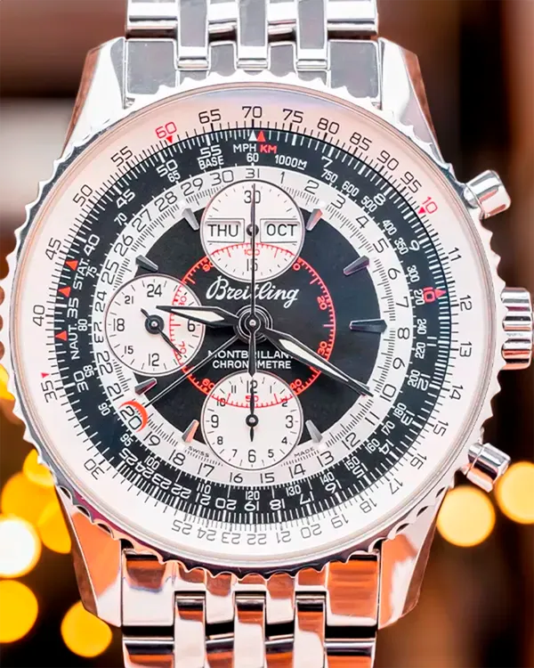 Breitling Montbrillant Datora “Triple Date” 43MM Black “Tuxedo” Dial Steel Bracelet (A21330)