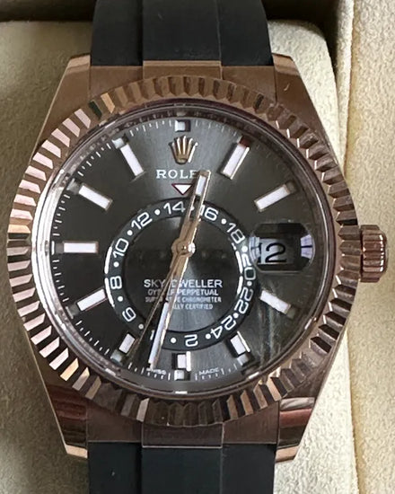 2021 Rolex Sky-Dweller 42MM Grey Dial Rubber Strap (326235)