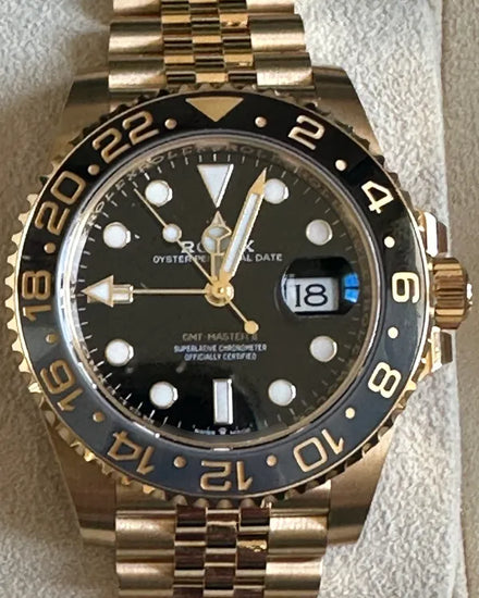 2023 Rolex GMT-Master II 40MM Black Dial Yellow Gold Jubilee Bracelet (126718GRNR)