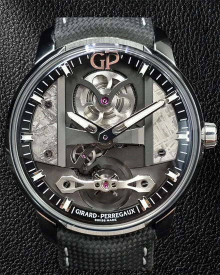 2024 Girard Perregaux Bridges 44MM Skeleton "Meteorite" Dial Leather Strap (82000-11-3259-5CX)