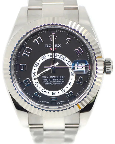 2015 Rolex Sky-Dweller 42MM Black Dial White Gold Oyster Bracelet (326939)