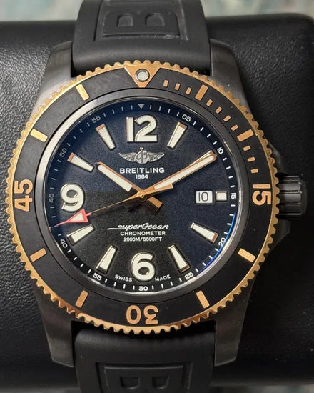 2022 Breitling Superocean 44MM Black Dial Rubber Strap (U17368)