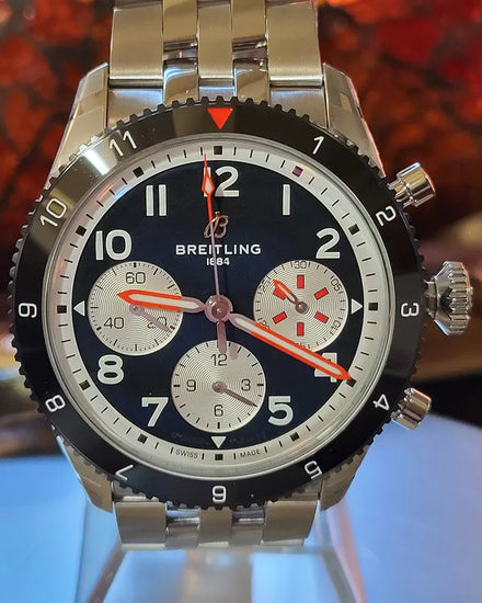 Breitling Classic Avi "Mosquito" 42MM Black Dial Steel Bracelet (Y233801A1B1A1)