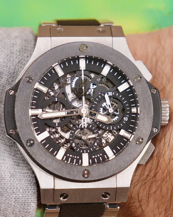 Hublot Big Bang Aero Bang 44MM Skeleton Dial Aftermarket Rubber Strap (311.SM.1170.SM)