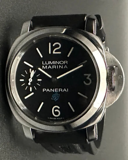 2019 Panerai Luminor Marina Logo 3 Days Acciaio 44MM Black Dial Rubber Strap (PAM00777)