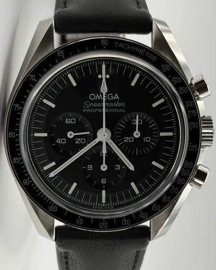 2024 Omega Speedmaster Professional Moonwatch 42MM Black Dial Leather Strap (310.32.42.50.01.002)