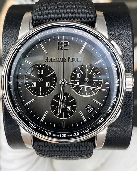 2023 Audemars Piguet Code 11.59 Chronograph 41MM Smoked Grey Dial Textile Strap (26393NB.OO.A002KB.01)